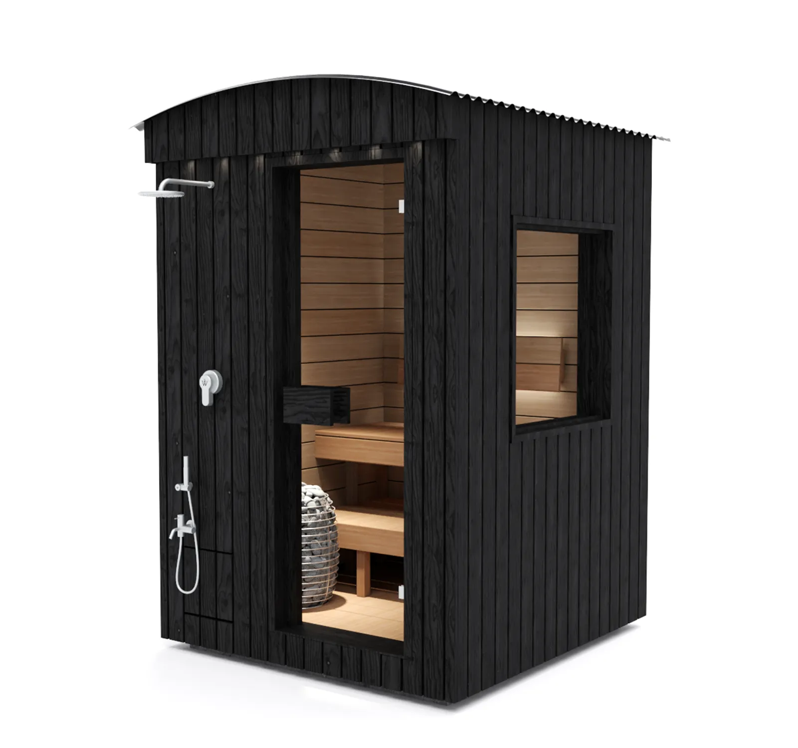 2 person ohk sauna with picture window