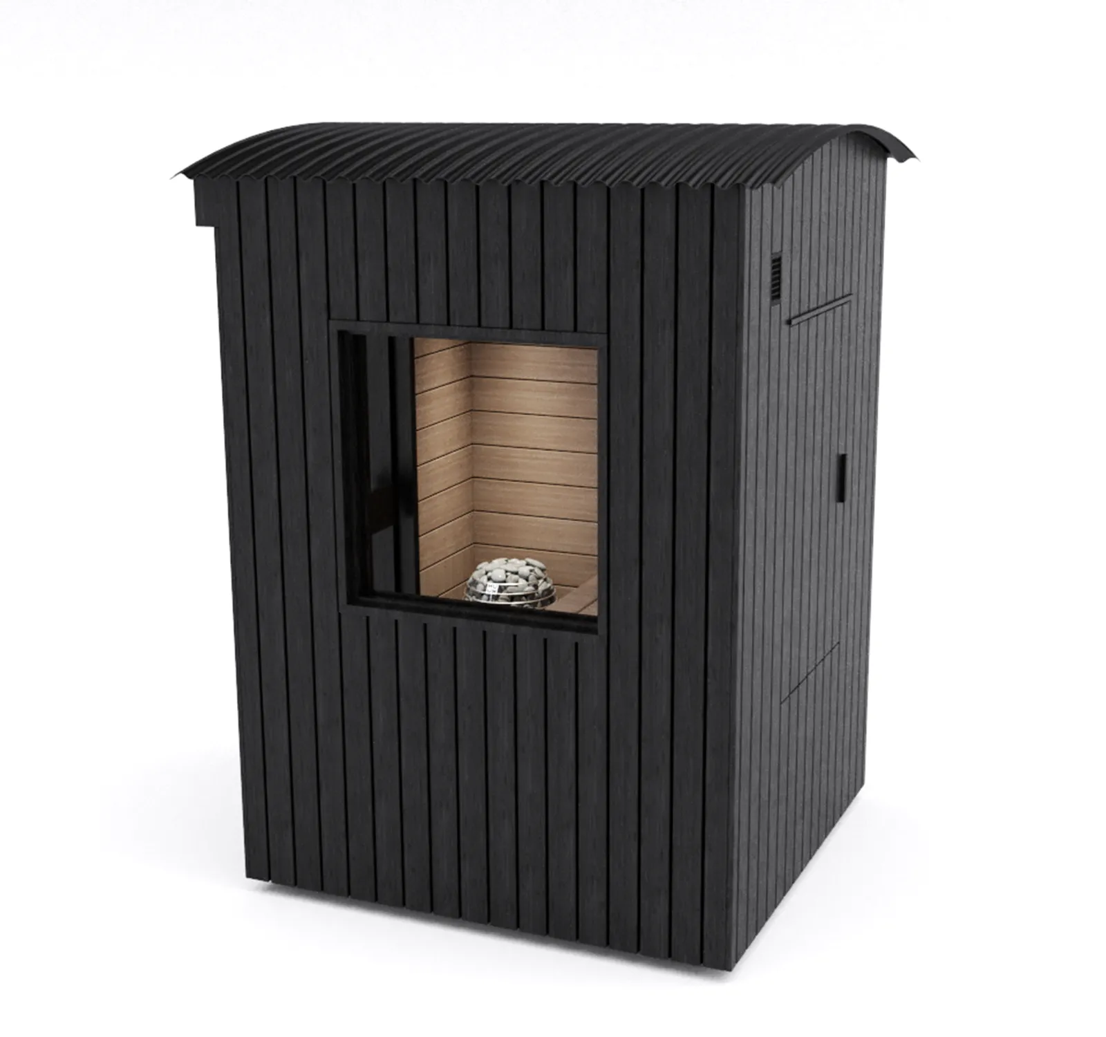Ohk 2 person luxury outdoor sauna side view